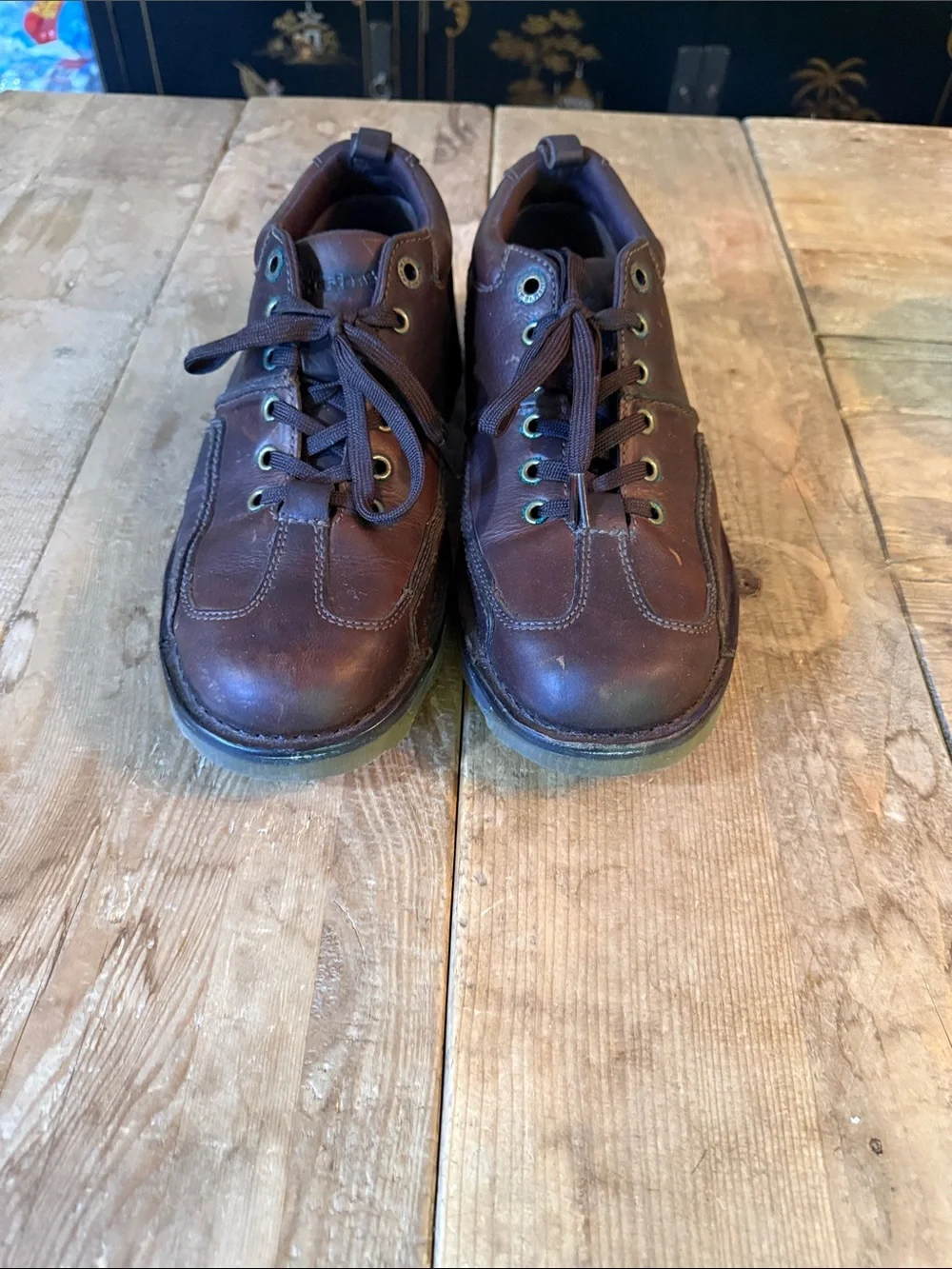 Dr. Martens Brown Leather Lace-Up Oxfords